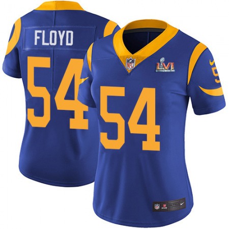 Nike Rams #54 Leonard Floyd Royal Blue Alternate Super Bowl LVI Patch Women's Stitched NFL Vapor Untouchable Limited Jersey