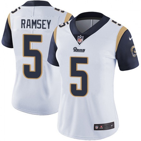 Nike Rams #5 Jalen Ramsey White Women's Stitched NFL Vapor Untouchable Limited Jersey