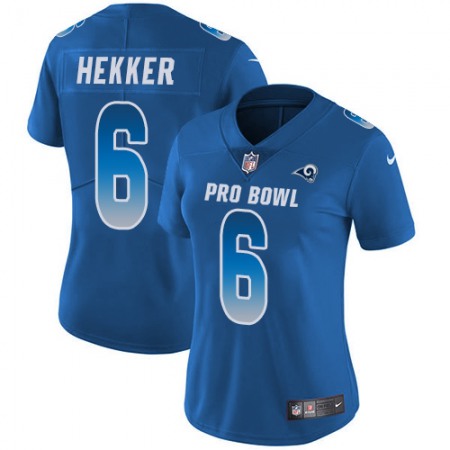 Nike Rams #6 Johnny Hekker Royal Women's Stitched NFL Limited NFC 2018 Pro Bowl Jersey