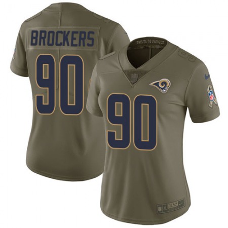 Nike Rams #90 Michael Brockers Olive Women's Stitched NFL Limited 2017 Salute to Service Jersey
