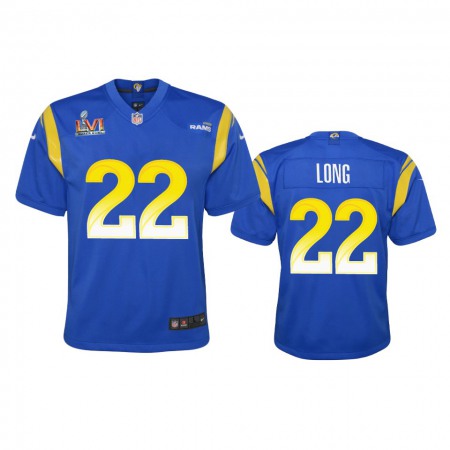 Los Angeles Rams #22 David Long Youth Super Bowl LVI Patch Nike Game NFL Jersey - Royal