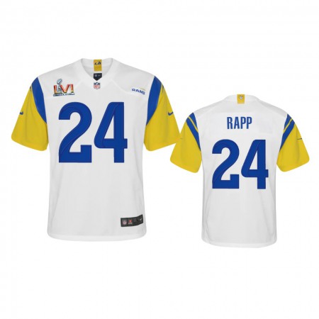 Los Angeles Rams #24 Taylor Rapp Youth Super Bowl LVI Patch Nike Alternate Game NFL Jersey - White