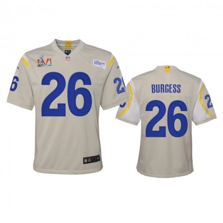 Los Angeles Rams #26 Terrell Burgess Youth Super Bowl LVI Patch Nike Game NFL Jersey - Bone