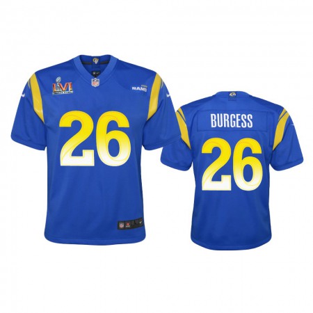 Los Angeles Rams #26 Terrell Burgess Youth Super Bowl LVI Patch Nike Game NFL Jersey - Royal