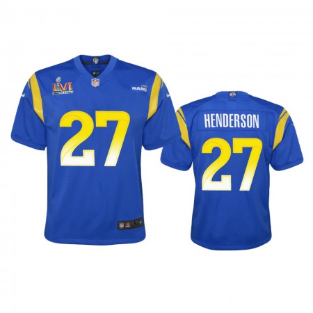 Los Angeles Rams #27 Darrell Henderson Youth Super Bowl LVI Patch Nike Game NFL Jersey - Royal