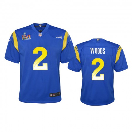 Los Angeles Rams #2 Robert Woods Youth Super Bowl LVI Patch Nike Game NFL Jersey - Royal