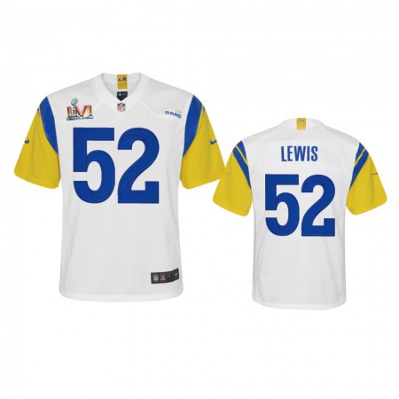 Los Angeles Rams #52 Terrell Lewis Youth Super Bowl LVI Patch Nike Alternate Game NFL Jersey - White