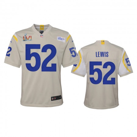 Los Angeles Rams #52 Terrell Lewis Youth Super Bowl LVI Patch Nike Game NFL Jersey - Bone