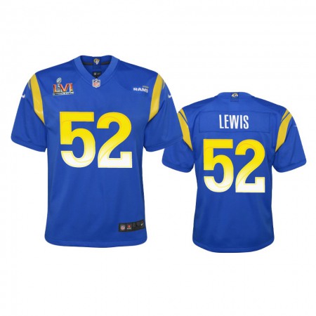 Los Angeles Rams #52 Terrell Lewis Youth Super Bowl LVI Patch Nike Game NFL Jersey - Royal