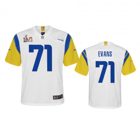 Los Angeles Rams #71 Bobby Evans Youth Super Bowl LVI Patch Nike Alternate Game NFL Jersey - White