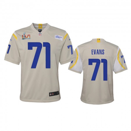 Los Angeles Rams #71 Bobby Evans Youth Super Bowl LVI Patch Nike Game NFL Jersey - Bone