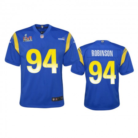 Los Angeles Rams #94 A'Shawn Robinson Youth Super Bowl LVI Patch Nike Game NFL Jersey - Royal