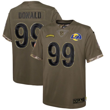 Los Angeles Rams #99 Aaron Donald Nike Youth 2022 Salute To Service Limited Jersey - Olive