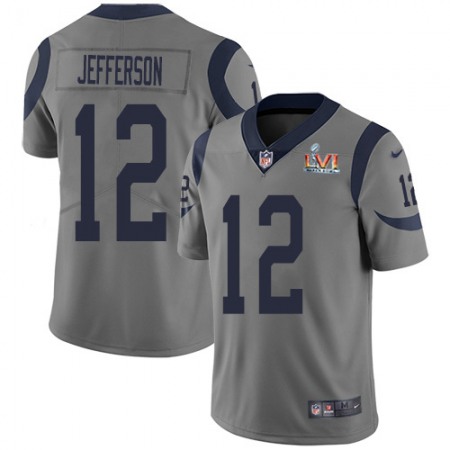 Nike Rams #12 Van Jefferson Gray Super Bowl LVI Patch Youth Stitched NFL Limited Inverted Legend Jersey