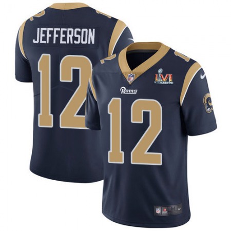 Nike Rams #12 Van Jefferson Navy Blue Team Color Super Bowl LVI Patch Youth Stitched NFL Vapor Untouchable Limited Jersey