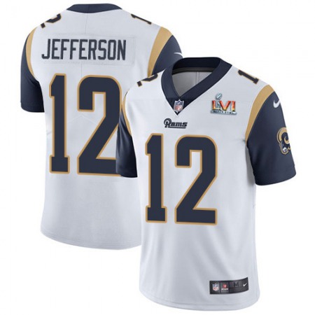 Nike Rams #12 Van Jefferson White Super Bowl LVI Patch Youth Stitched NFL Vapor Untouchable Limited Jersey