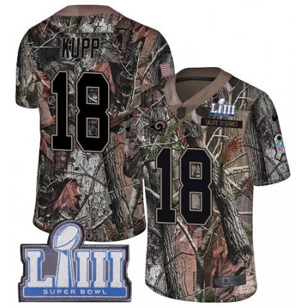 Nike Rams #18 Cooper Kupp Camo Super Bowl LIII Bound Youth Stitched NFL Limited Rush Realtree Jersey