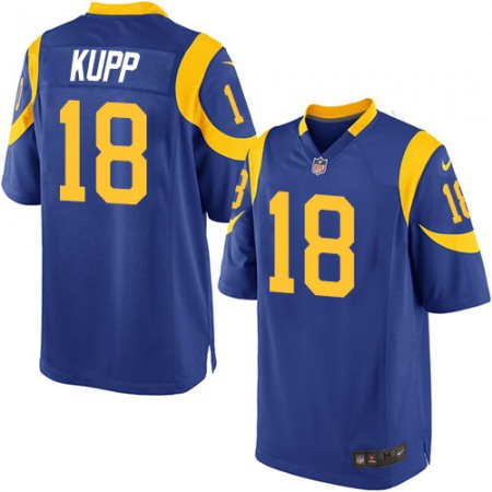 Nike Rams #18 Cooper Kupp Royal Blue Alternate Youth Stitched NFL Elite Jersey