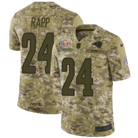 Nike Rams #24 Taylor Rapp Camo Super Bowl LVI Patch Youth Stitched NFL Limited 2018 Salute To Service Jersey
