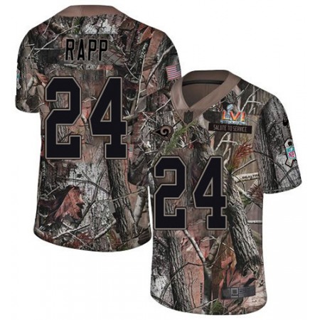 Nike Rams #24 Taylor Rapp Camo Super Bowl LVI Patch Youth Stitched NFL Limited Rush Realtree Jersey