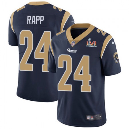 Nike Rams #24 Taylor Rapp Navy Blue Team Color Super Bowl LVI Patch Youth Stitched NFL Vapor Untouchable Limited Jersey