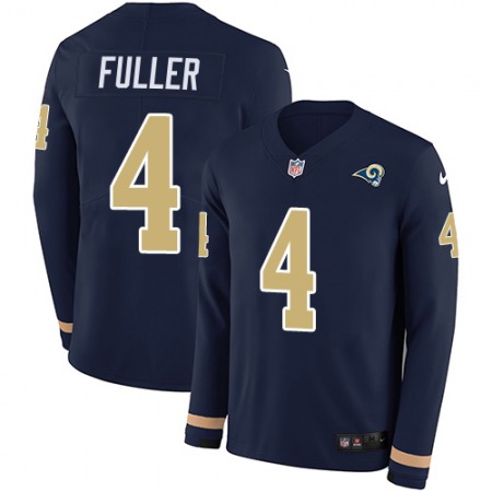 Nike Rams #4 Jordan Fuller Navy Blue Team Color Youth Stitched NFL Limited Therma Long Sleeve Jersey