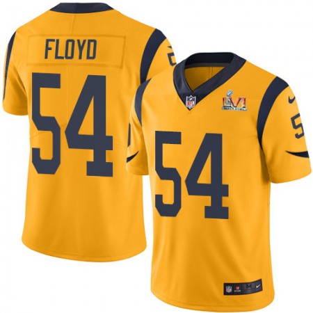 Nike Rams #54 Leonard Floyd Gold Super Bowl LVI Patch Youth Stitched NFL Limited Rush Jersey
