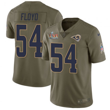 Nike Rams #54 Leonard Floyd Olive Super Bowl LVI Patch Youth Stitched NFL Limited 2017 Salute to Service Jersey