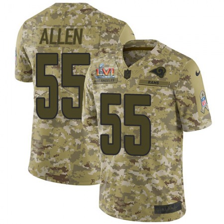 Nike Rams #55 Brian Allen Camo Super Bowl LVI Patch Youth Stitched NFL Limited 2018 Salute To Service Jersey
