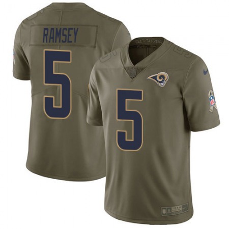 Nike Rams #5 Jalen Ramsey Olive Youth Stitched NFL Limited 2017 Salute to Service Jersey