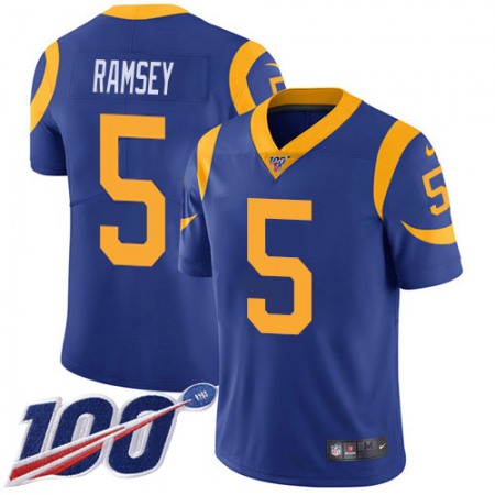 Nike Rams #5 Jalen Ramsey Royal Blue Alternate Youth Stitched NFL 100th Season Vapor Limited Jersey
