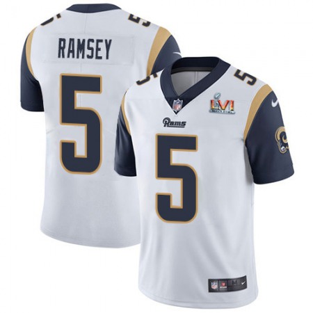 Nike Rams #5 Jalen Ramsey White Super Bowl LVI Patch Youth Stitched NFL Vapor Untouchable Limited Jersey