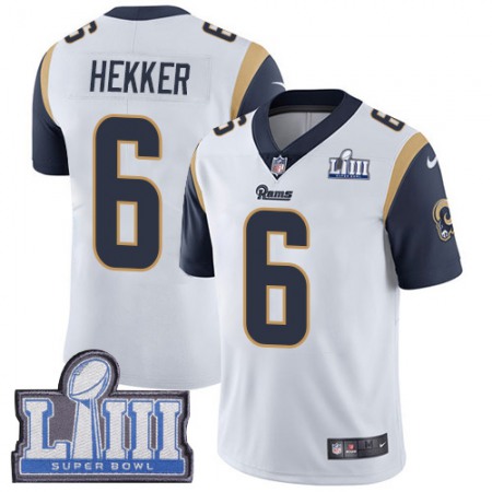 Nike Rams #6 Johnny Hekker White Super Bowl LIII Bound Youth Stitched NFL Vapor Untouchable Limited Jersey