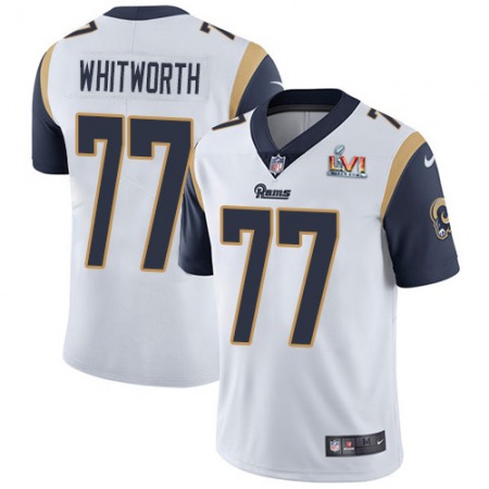 Nike Rams #77 Andrew Whitworth White Super Bowl LVI Patch Youth Stitched NFL Vapor Untouchable Limited Jersey