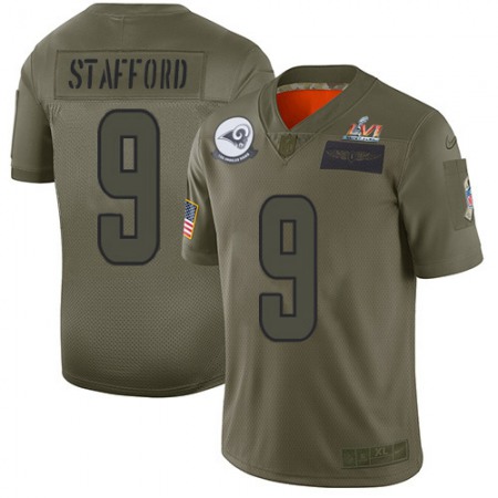 Nike Rams #9 Matthew Stafford Camo Super Bowl LVI Patch Youth Stitched NFL Limited 2019 Salute To Service Jersey