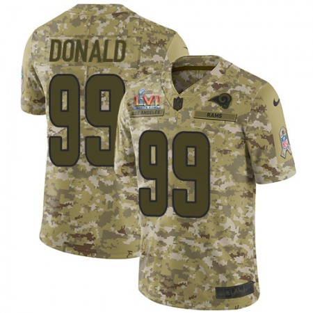 Nike Rams #99 Aaron Donald Camo Super Bowl LVI Patch Youth Stitched NFL Limited 2018 Salute To Service Jersey