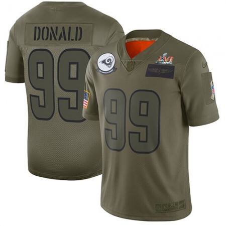 Nike Rams #99 Aaron Donald Camo Super Bowl LVI Patch Youth Stitched NFL Limited 2019 Salute To Service Jersey