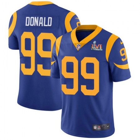 Nike Rams #99 Aaron Donald Royal Blue Alternate Super Bowl LVI Patch Youth Stitched NFL Vapor Untouchable Limited Jersey