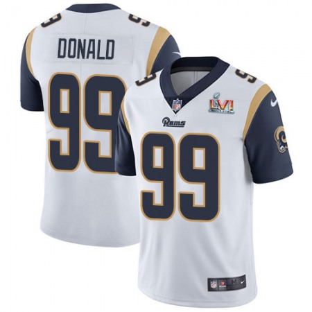 Nike Rams #99 Aaron Donald White Super Bowl LVI Patch Youth Stitched NFL Vapor Untouchable Limited Jersey