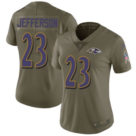 Nike Ravens #23 Tony Jefferson Olive Women's Stitched NFL Limited 2017 Salute to Service Jersey