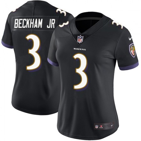 Nike Ravens #3 Odell Beckham Jr. Black Alternate Women's Stitched NFL Vapor Untouchable Limited Jersey