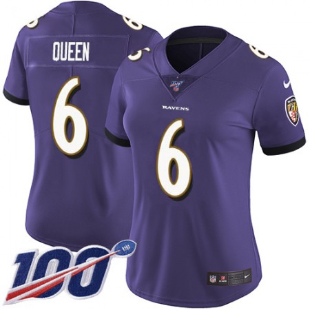 Nike Ravens #6 Patrick Queen Purple Team Color Women's Stitched NFL 100th Season Vapor Untouchable Limited Jersey