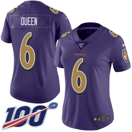 Nike Ravens #6 Patrick Queen Purple Women's Stitched NFL Limited Rush 100th Season Jersey