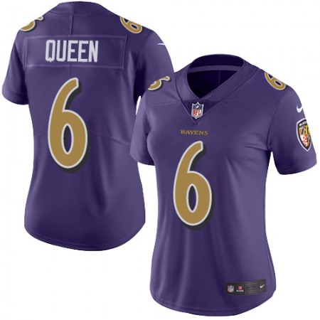 Nike Ravens #6 Patrick Queen Purple Women's Stitched NFL Limited Rush Jersey