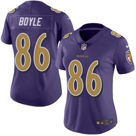 Nike Ravens #86 Nick Boyle Purple Women's Stitched NFL Limited Rush Jersey