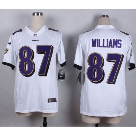 Nike Ravens #87 Maxx Williams White Women's Stitched NFL New Elite Jersey