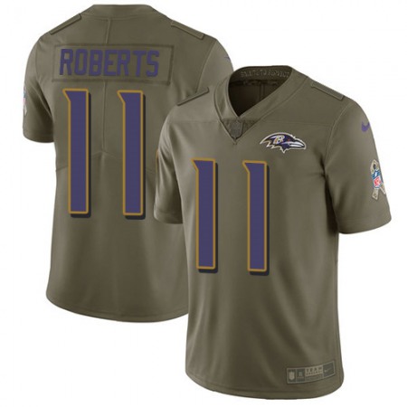 Nike Ravens #11 Seth Roberts Olive Youth Stitched NFL Limited 2017 Salute To Service Jersey