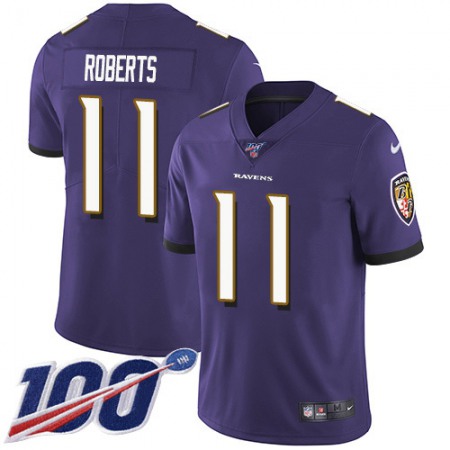 Nike Ravens #11 Seth Roberts Purple Team Color Youth Stitched NFL 100th Season Vapor Untouchable Limited Jersey