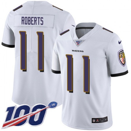Nike Ravens #11 Seth Roberts White Youth Stitched NFL 100th Season Vapor Untouchable Limited Jersey