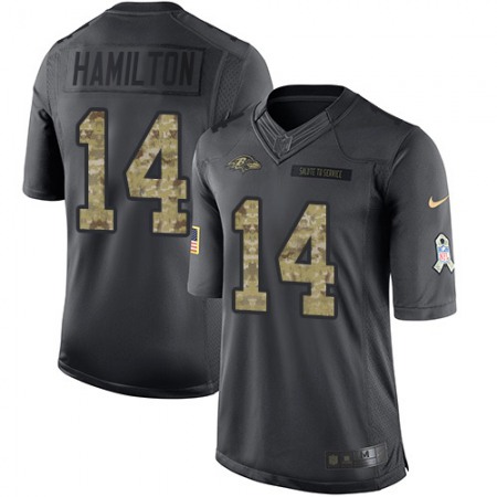 Nike Ravens #14 Kyle Hamilton Black Youth Stitched NFL Limited 2016 Salute to Service Jersey